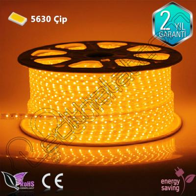 5630 Dış Mekan Şerit Led 220 Volt Amber 100 Metre