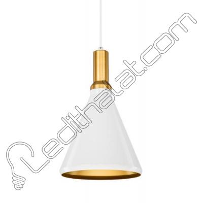 Cata CT-8209 Dekoratif Sarkıt Armatür (Beyaz + Gold Duy + 25,5CM)