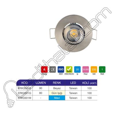 Erk 1 Watt Manda Gözü ERK3301 - 2 li