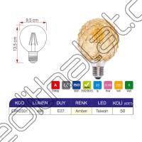 Erk 6 Watt Q95 Rustik Ampul ERK2331 - 2li