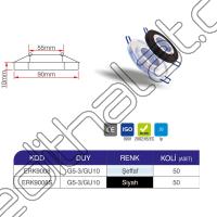 Erk Yuvarlak Cam Spot - 2 li