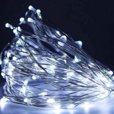 5 Metre 50 Led'li Telli Pilli Beyaz İp Peri Led Süs