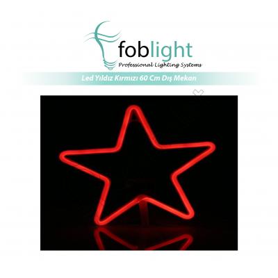 Led Yıldız Kırmızı 60 Cm Dış Mekan