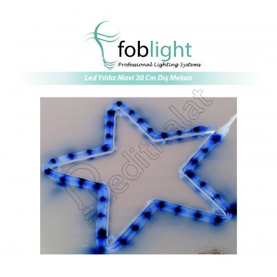 Led Yıldız Mavi 30 Cm Dış Mekan