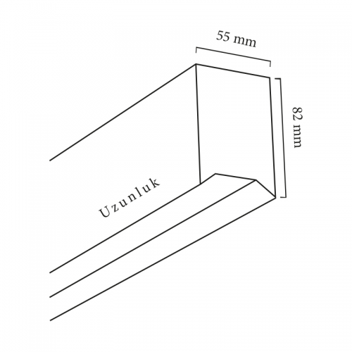 Goya 120W HVFL-160  VFL Sıva Üstü Ve Sarkıt Linear Armatür